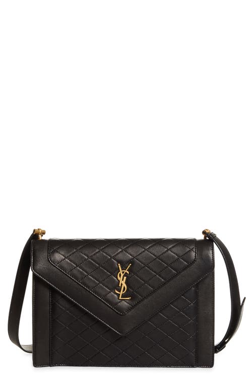 Saint Laurent Gaby Quilted Leather Shoulder Bag in Nero at Nordstrom