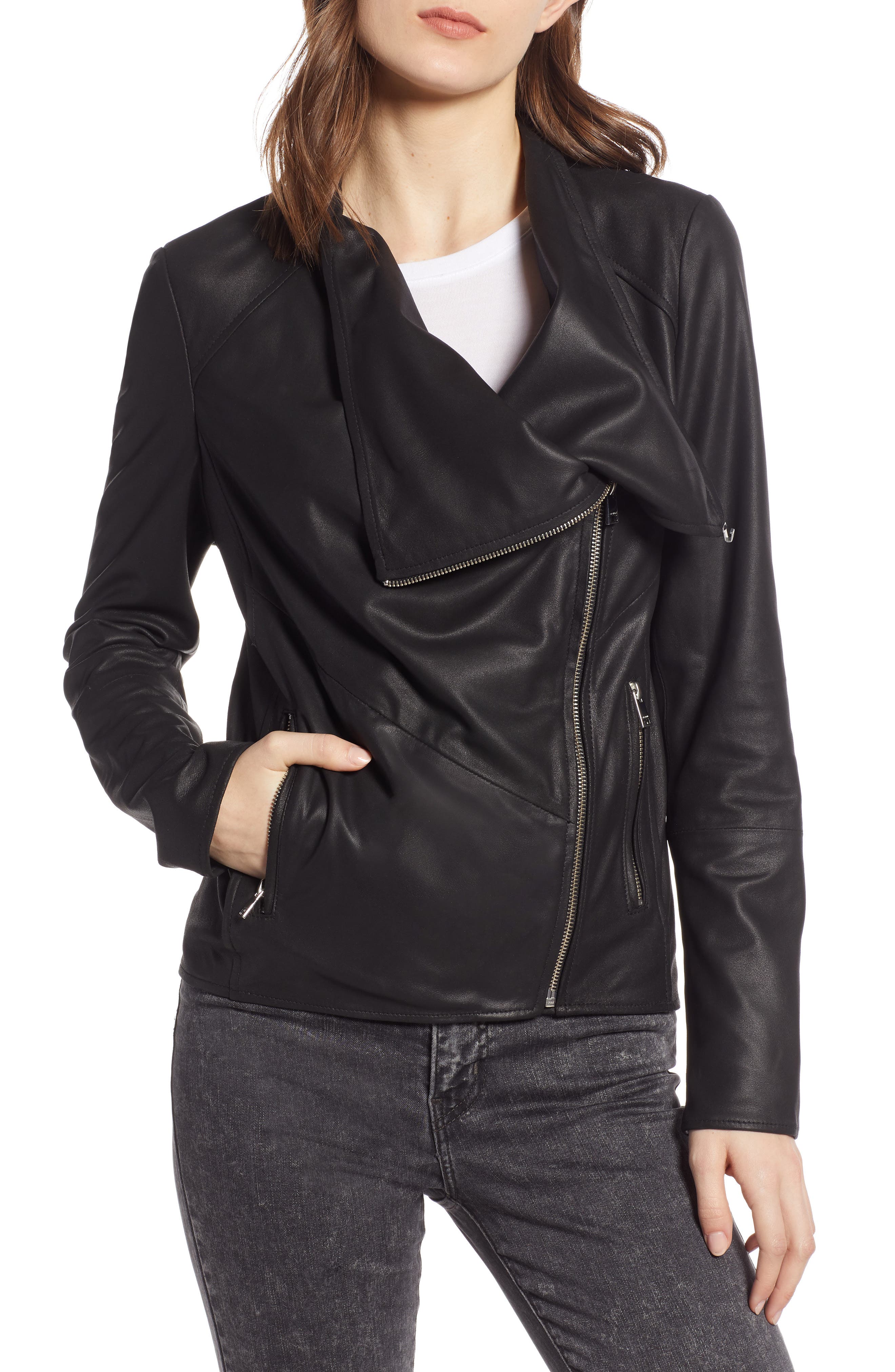 LaMarque Waterfall Leather Jacket Nordstrom