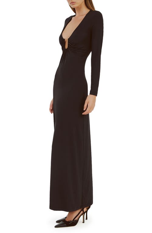 Bardot Remmy Long Sleeve Knit Maxi Dress In Black