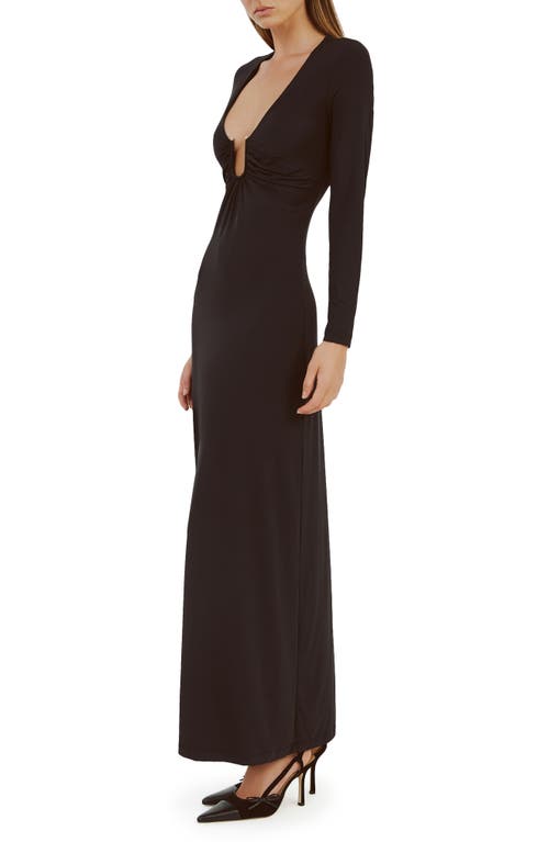 Shop Bardot Remmy Long Sleeve Knit Maxi Dress In Black