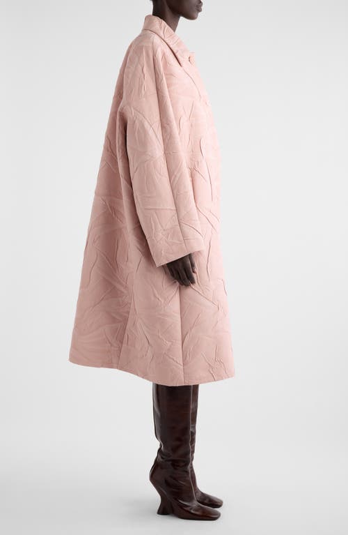 Shop Dries Van Noten Roolsy Tonal Crinkle Jacquard Coat In Rose