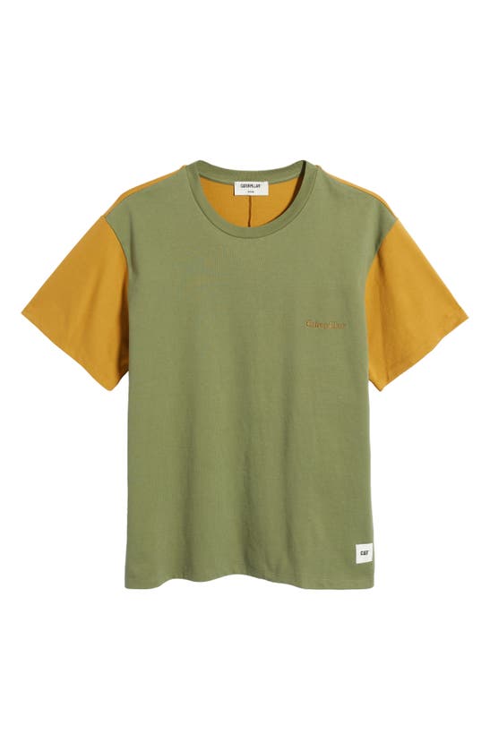 Shop Cat Wwr Colorblock Cotton T-shirt In Green Multi