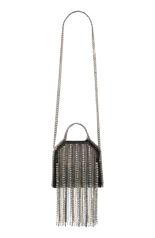 Shop Stella Mccartney Tiny Falabella Crystal Fringe Tote In 1000 Black