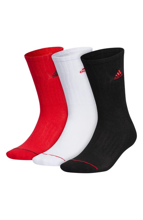 Shop Adidas Originals Adidas Climacool 3-pack Crew Length Socks In Black/white/scarlet