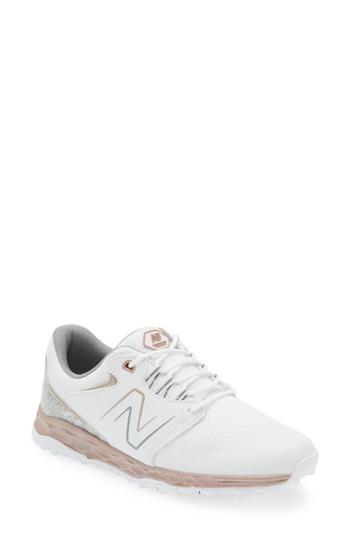 New Balance Fresh Foam Linkssl V2 Golf Shoe In White/rose Gold