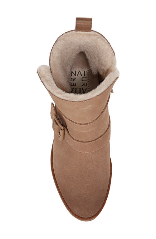 Naturalizer Verney Water Repellent Faux Fur Lined Platform Moto Bootie In Camel Brown
