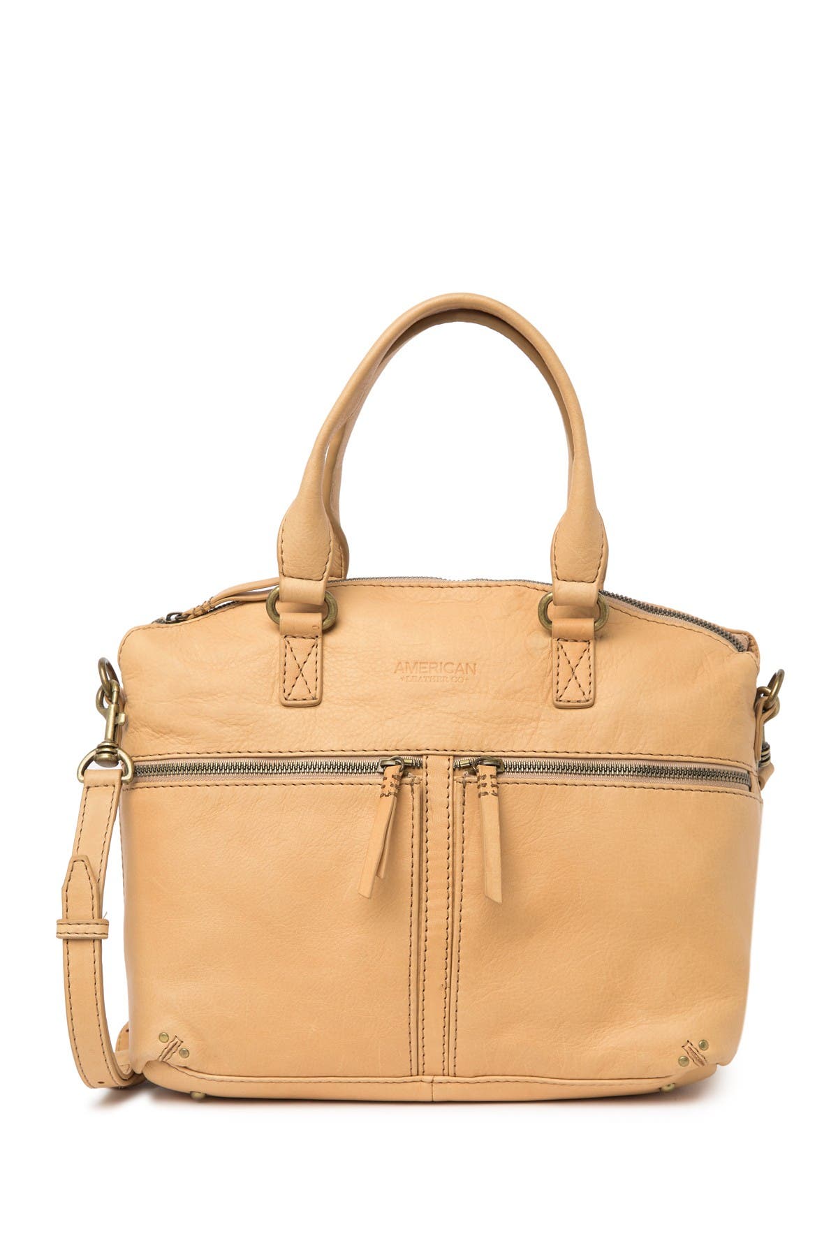 American Leather Co. Hanover Smooth Leather Satchel In Medium Beige