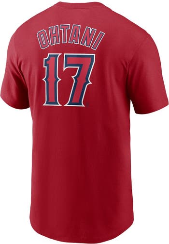 Men's Nike Shohei Ohtani Red Los Angeles Angels Name & Number T-Shirt