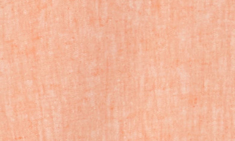 Shop 14th & Union Slim Fit Short Sleeve Linen Blend Button-down Shirt In Orange Glaze- Ivory Eoe