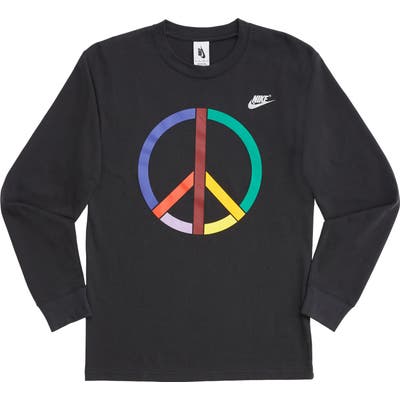 Nike X Olivia Kim Peace Sign Long Sleeve Tee, Black