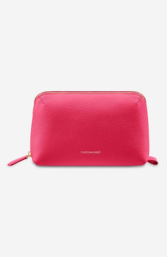 Maison De Sabre Maison De Sabré Leather Tech Pouch In Shibuya Fuchsia