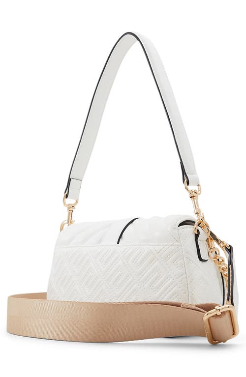 Shop Aldo Romie Quilted Faux Leather Crossbody Bag In White