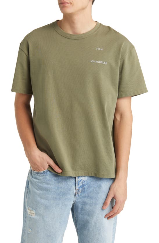 Frame Logo Cotton T-shirt In Green