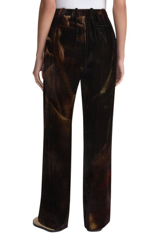 Lafayette 148 Petite L148 X Save Venice Print Velvet Gates Pant In Burnt Sienna Multi