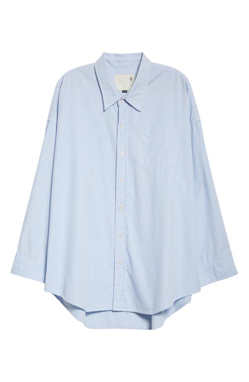 R13 Oversized Striped Cotton Oxford Shirt In Blue/white