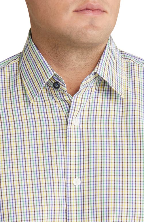 Duchamp Tailored Fit Check Dress Shirt In White/multi