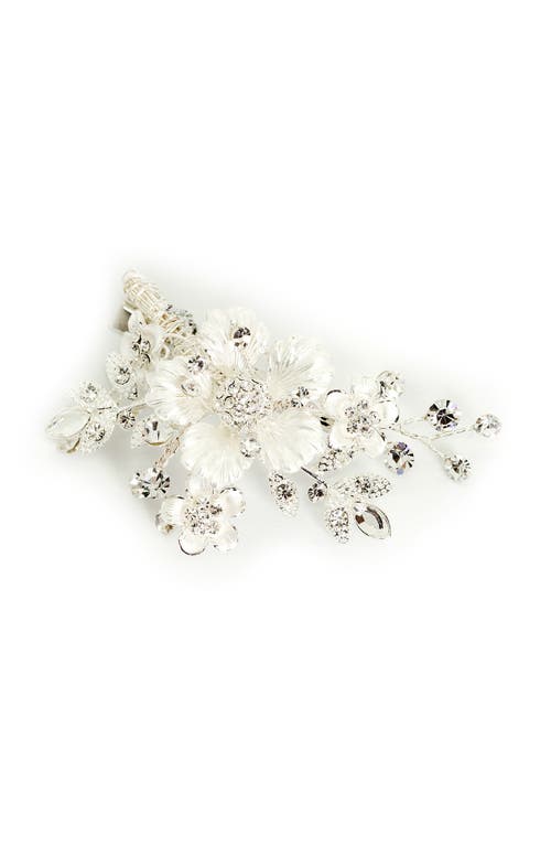Brides & Hairpins Alessandra Floral Crystal Clip in Silver