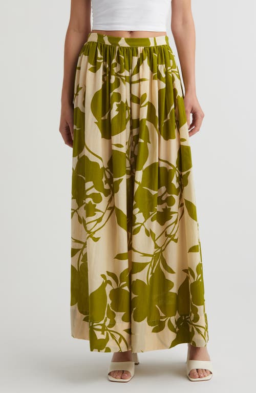 Lumina Floral Cotton & Silk Maxi Skirt in Termini Floral