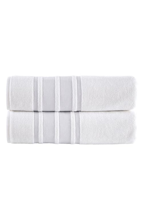Shop Brooks Brothers Contrast Boarder 2-piece Towel Set In Silver