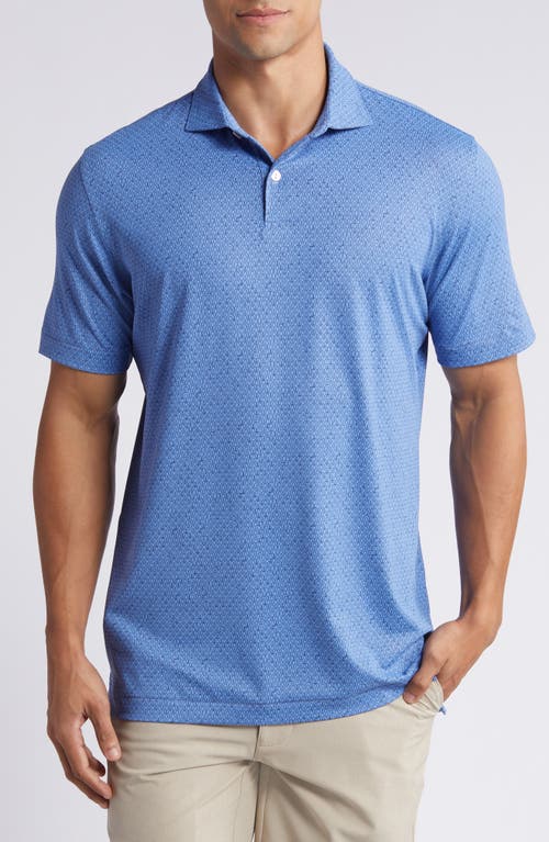 Peter Millar Crown Crafted Staccato Geo Print Performance Golf Polo Cascade Blue at Nordstrom,