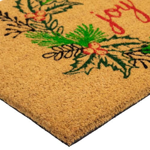 Northlight Coir Joy Wreath Indoor Rectangular Doormat In Brown