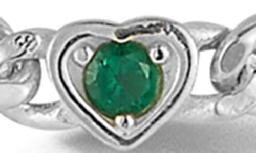 Sphera Milano Cubic Zirconia Heart Station Chain Necklace In Silver