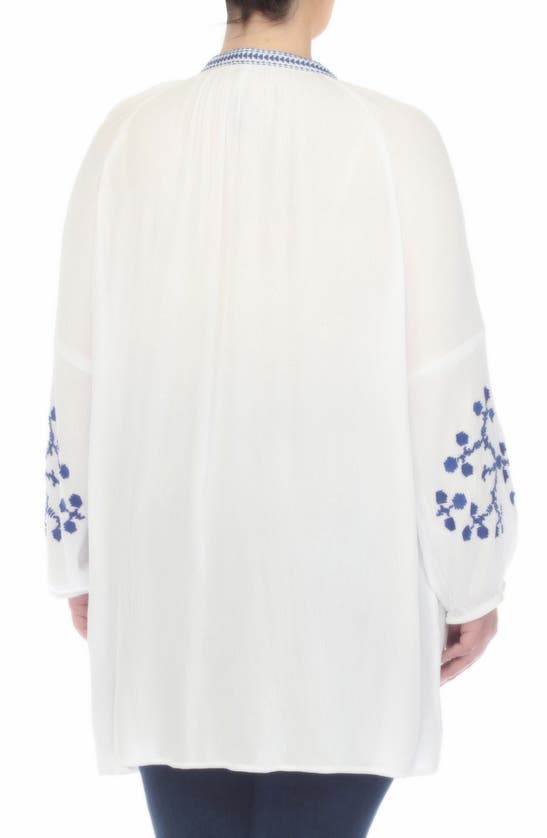 Boho Me Embroidered Tunic Top In White