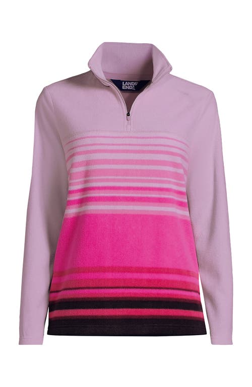 Shop Lands' End Anyweather Fleece Quarter Zip Pullover In Spiced Rhubarb Ombre Stripe