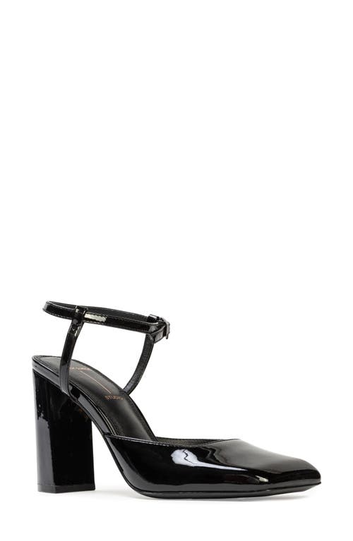 Shop Black Suede Studio Meadow 90 Ankle Strap Pump In Black Patent