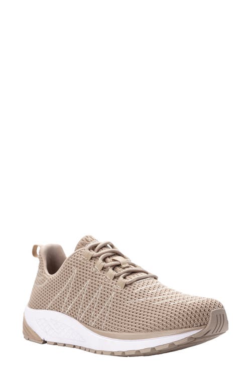 Propét Tour Knit Sneaker in Sand Fabric