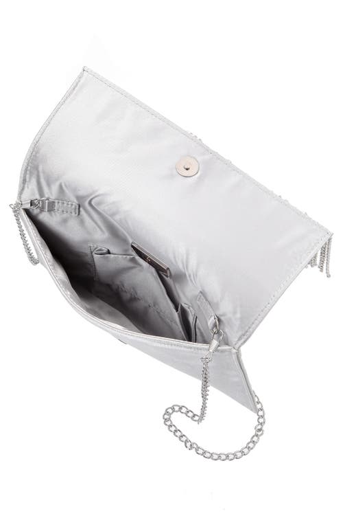 Nina Carma Fringe Clutch In Silver