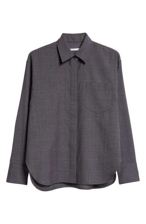 Maria Mcmanus Glen Plaid Stretch Wool Button-up Shirt In Charcoal Glen Plaid