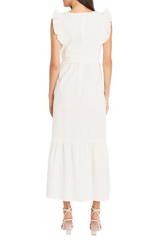 Maggy London V-neck Sleeveless Solid Maxi Dress In Ivory