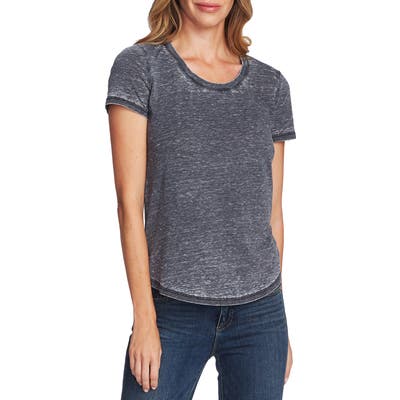Vince Camuto Scoop Neck Marl Tee, Black
