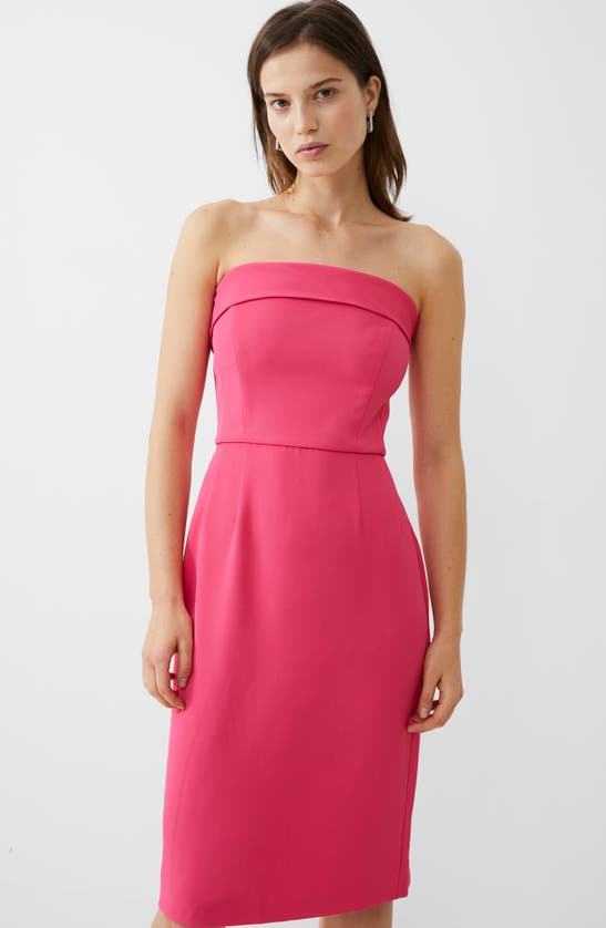 Shop French Connection Harry Suiting Strapless Dress In Raspberry