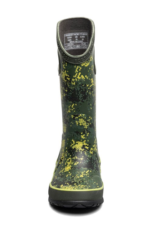 Shop Bogs Microcamo Print Waterproof Rain Boot In Green Multi