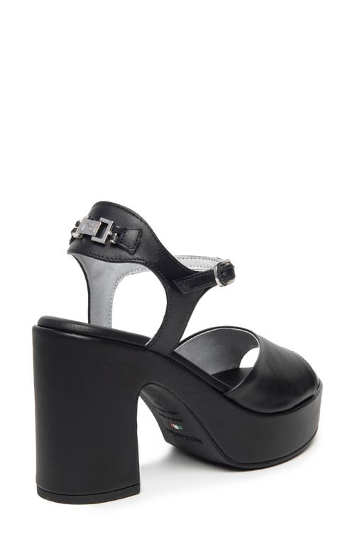 Shop Nerogiardini Ankle Strap Platform Sandal In Black