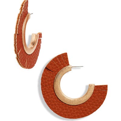 Stella + Ruby Faux Leather Hoop Earrings