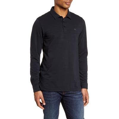 Travismathew Kawloon Regular Fit Long Sleeve Polo Shirt, Black