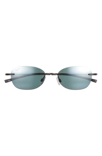 Maui Jim 51mm Round Core Polarized Sunglasses In Black Black Grey