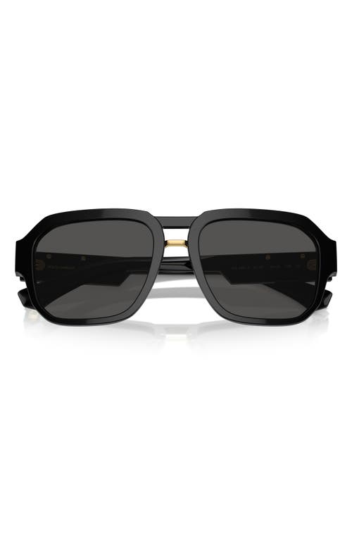 Dolce & Gabbana 56mm Pilot Sunglasses in Black at Nordstrom