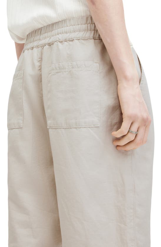 Shop Allsaints Hanbury Cotton & Linen Shorts In Milky Grey