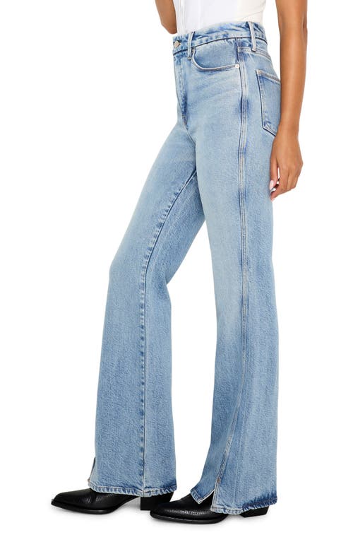 Shop Good American Good Curve Front Slit Bootcut Jeans In Indigo711