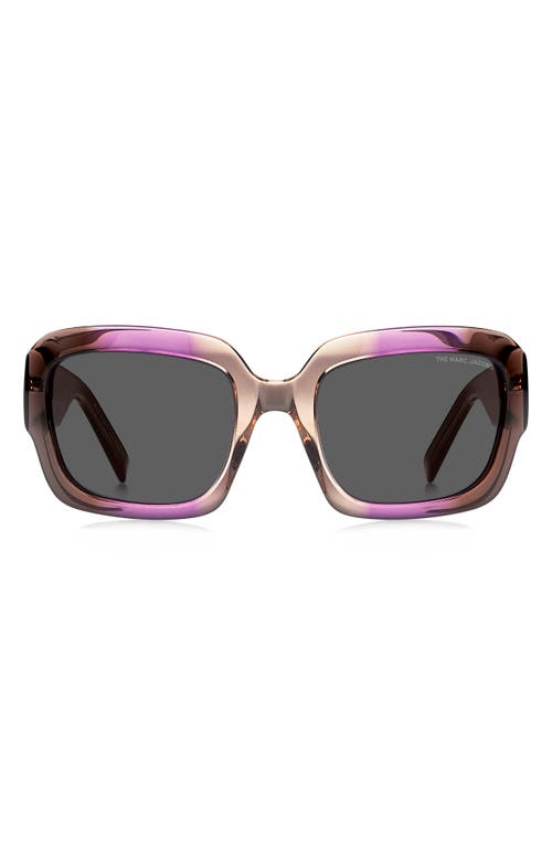 Marc Jacobs 59mm Rectangle Sunglasses in Violet Black/white /Grey