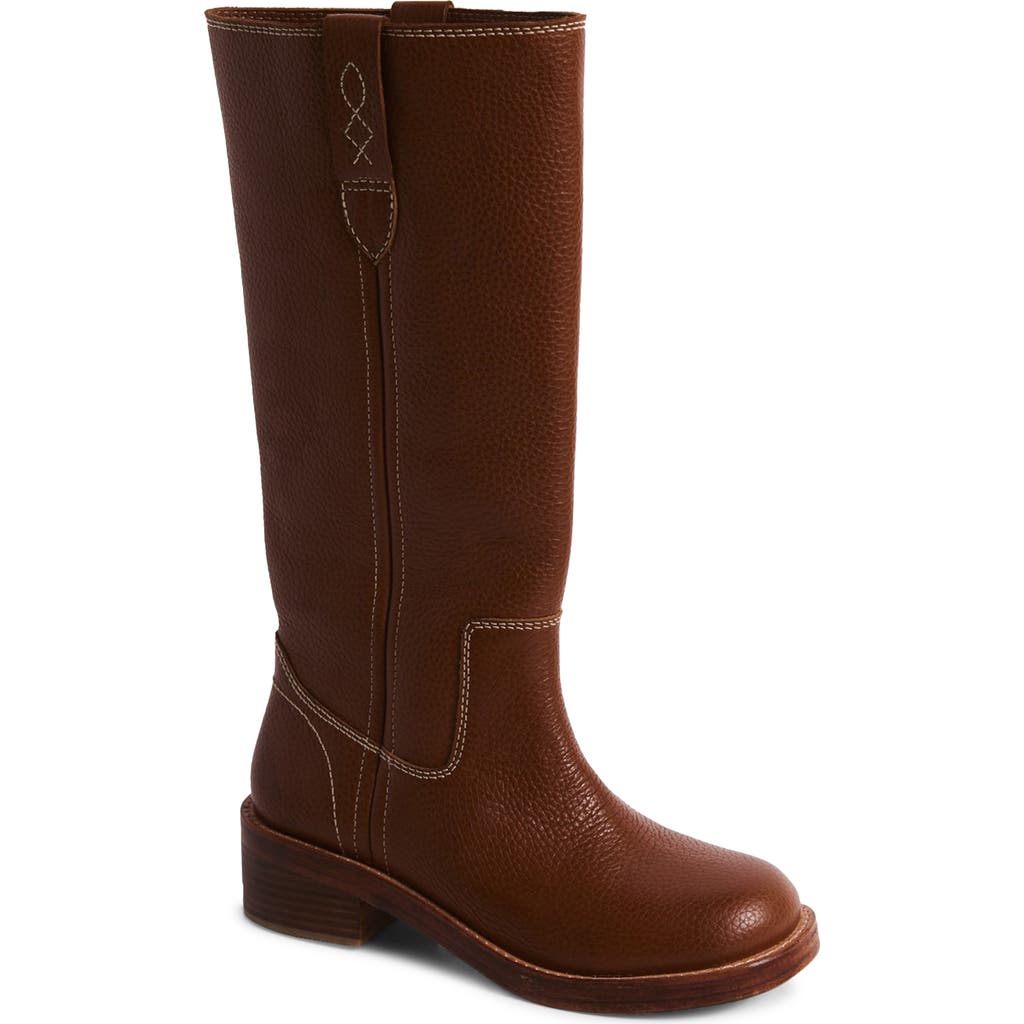 Free People Women's Blaze Block Heel Boots In Vintage Tan Leather