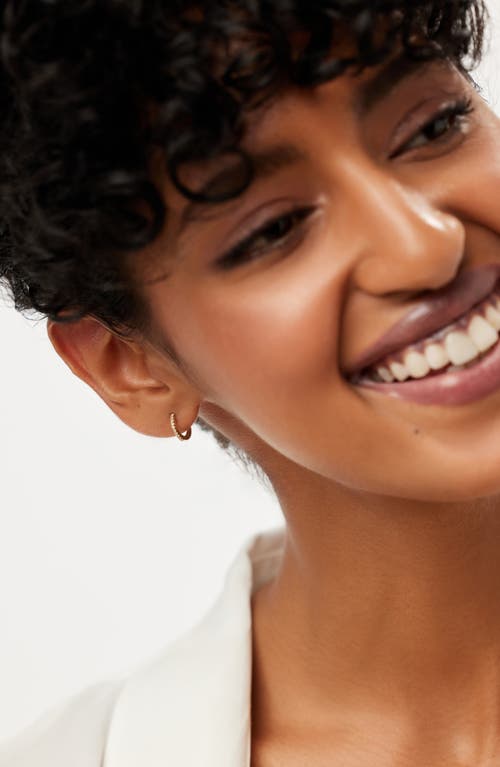 Ana Luisa 10k Gold Diamond Huggie Hoops In Gold