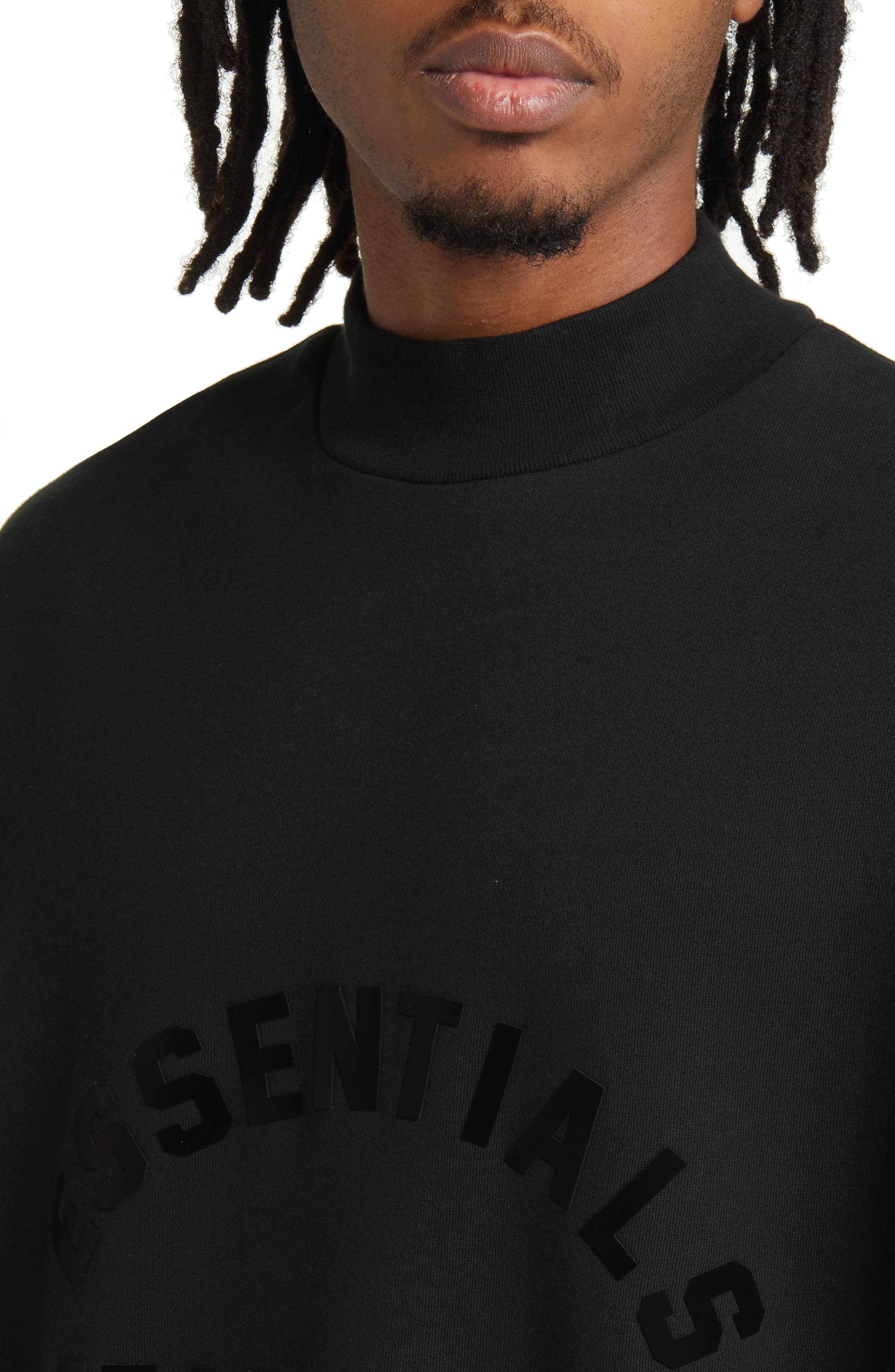 essentials black crewneck sweatshirt