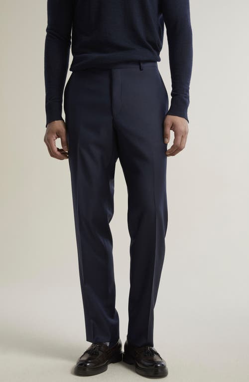 Shop Samuelsohn Ice Wool Serge Suit In Navy