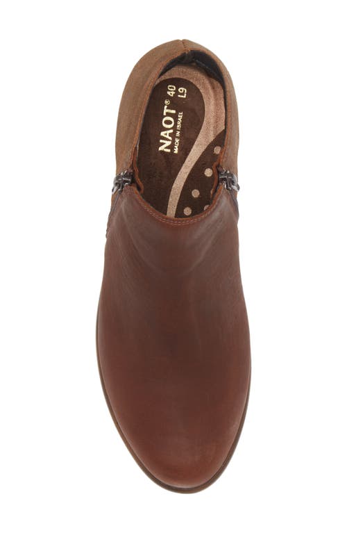Naot 'helm' Bootie In Cognac/antique Brown Suede