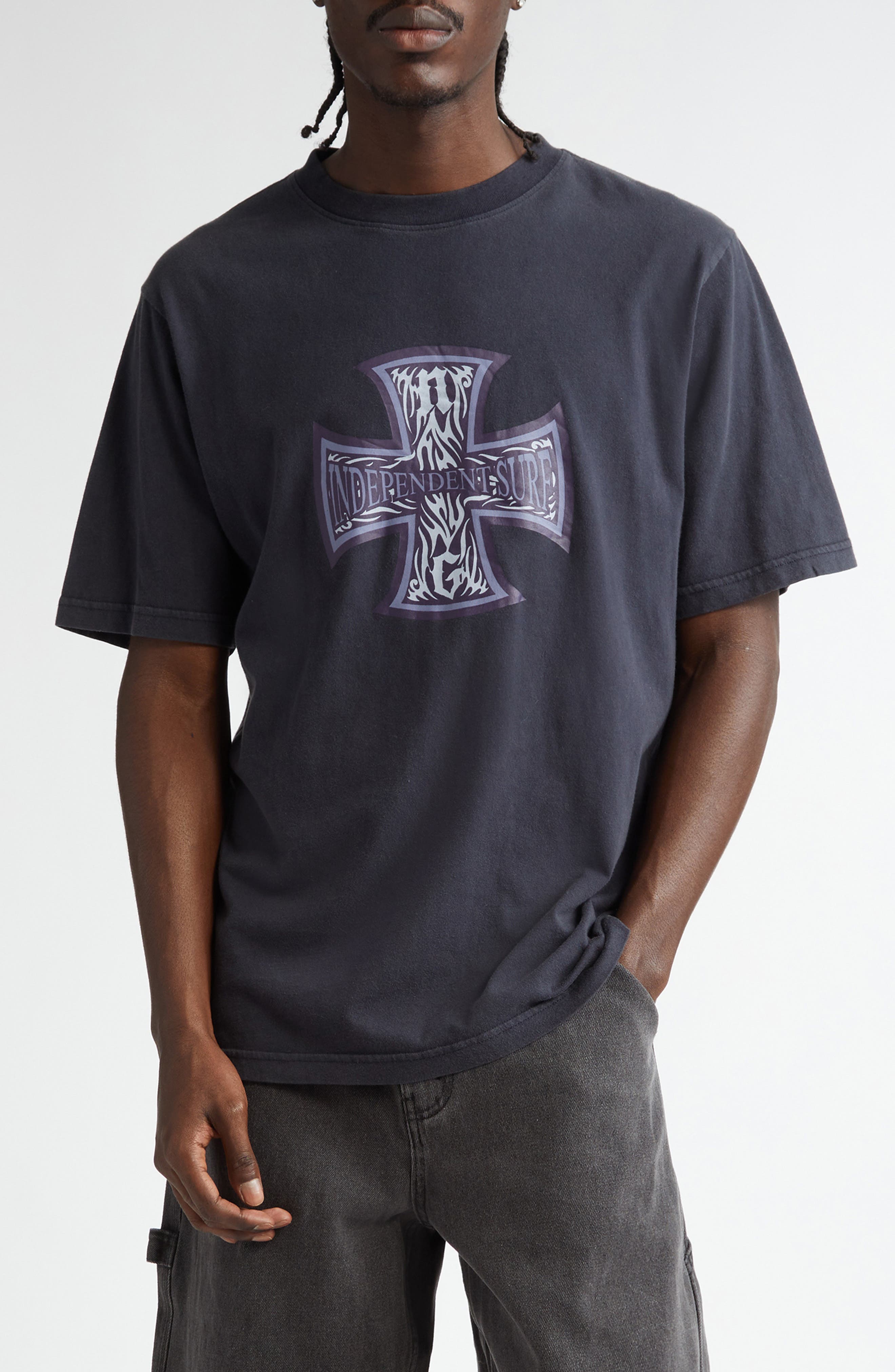 Noon Goons Independent Surf Cotton Graphic T-Shirt in Navy 